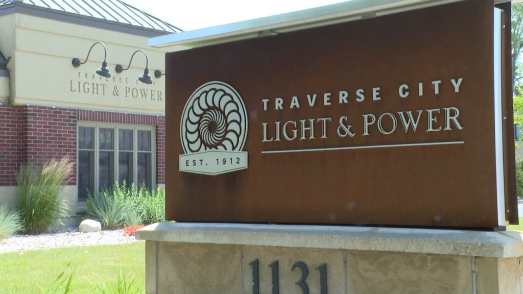 Traverse City Light & Power building and sign