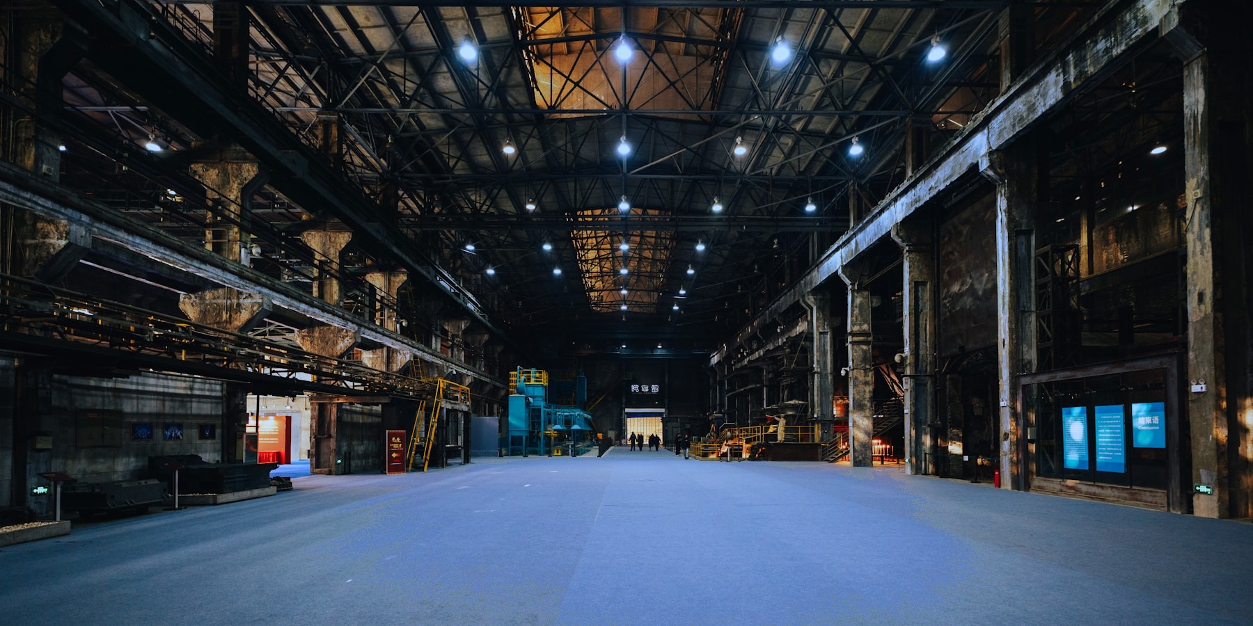 Commercial warehouse with LED high-bay lighting